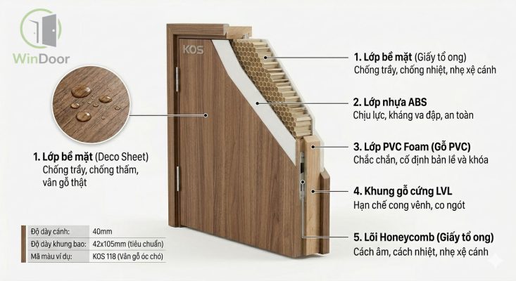 Cấu Tạo Cửa Nhựa ABS Hàn Quốc KOS