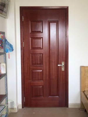 Cửa Gỗ Công Nghiệp HDF Veneer Màu Căm Xe